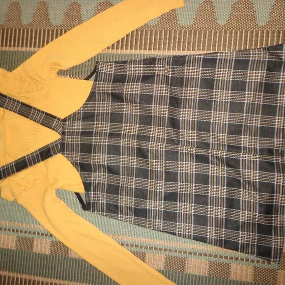 NWT Bonnie Jean Girls 12 Plaid Jumper and Top Set